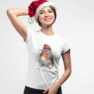 T-shirt Mode de boutique de vacances Robin aquarelle