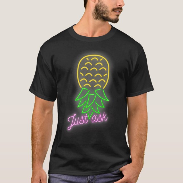T-shirt Mode de fête à l'envers de l'ananas Swinger Vanill (Devant)