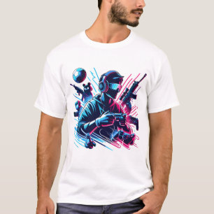 T-shirt Mode de jeu activé - Art de néon pour gamers