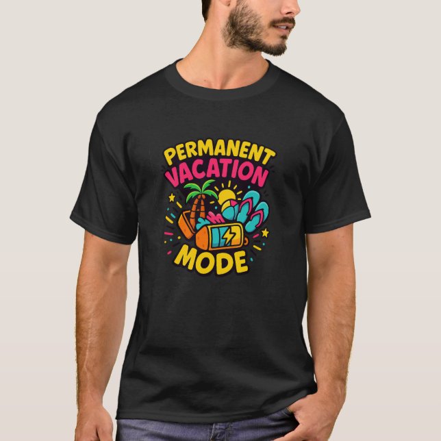 T-shirt Mode de vacances permanent - Chemise Tropicale amu (Devant)