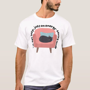 T-shirt Mode Économie d'Énergie Chat Design - Confortable