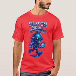 T-shirt Mode Glitch Activé Cyber Alien Power