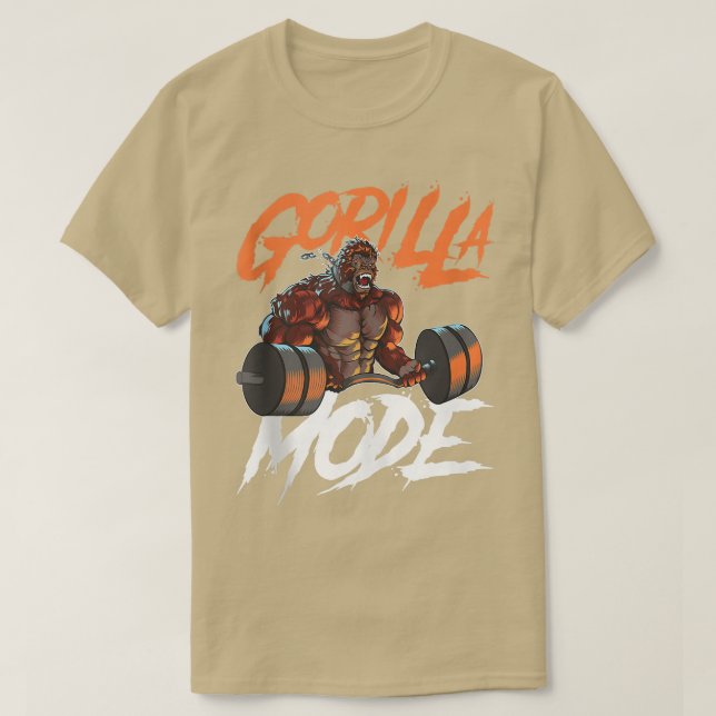 T-shirt Mode Gorilla Gym Beast Exercice Poids Lifting Pow (Design devant)