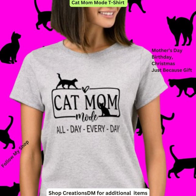 T-shirt Mode maman chat (Créateur téléchargé)