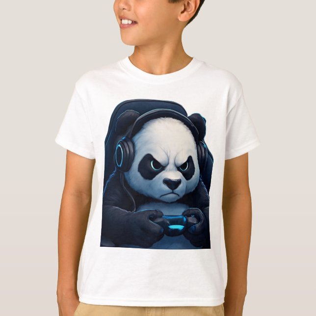 T-shirt Mode Panda Gamer - Belle Art Jeu (Devant)