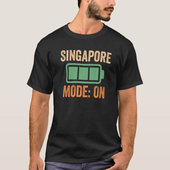 T-shirt Mode Singapour sur batterie (Devant)