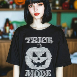 T-shirt Mode Trick Citrouille Glitchy