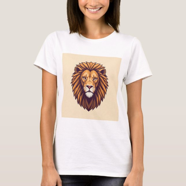 T-shirt Mode un emblème de lion géométrique pour un soutie (Devant)