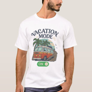 T-shirt Mode Vacances Activé - Rétro VW Camper Van Palm Tr