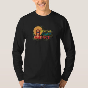 T-shirt Mode Vacances Féminines Visage de plage détendu Vi
