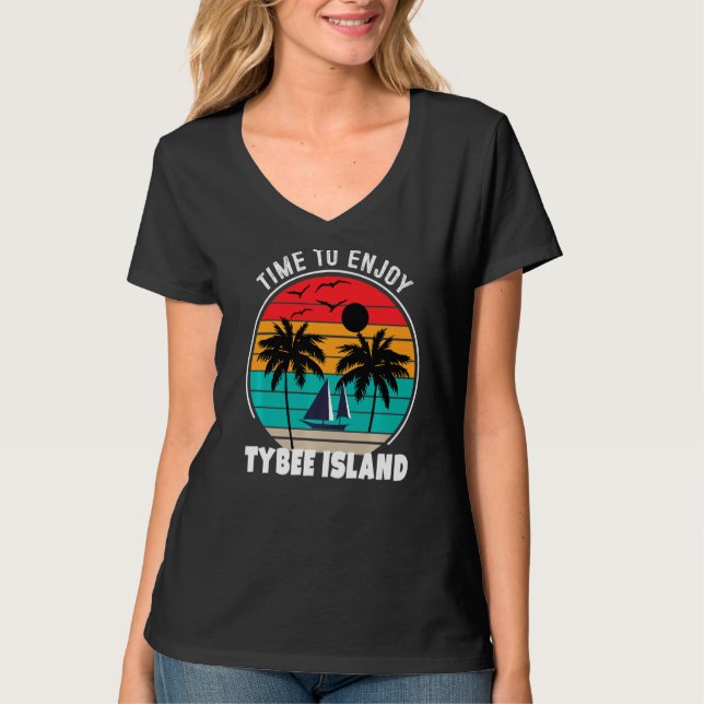T-shirt Mode Vacay Temps Pour Profiter De Tybee Island Ret (Devant)