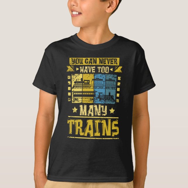T-shirt Model Railway Never Too Many Trains (Devant)
