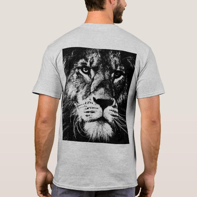 T-shirt Modèle arrière côté impression Pop Art Lion Face M (Dos)