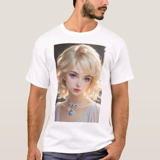 T-shirt modèle avec collier