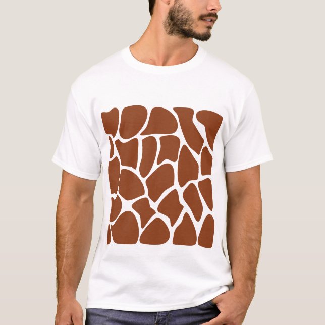 T-shirt Modèle Brown d'impression de girafe (Devant)