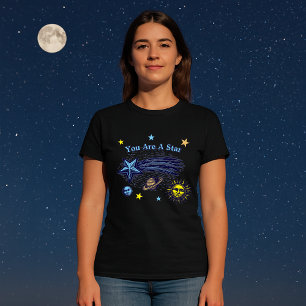 T-shirt Modèle d'affirmation d'art céleste d'étoile filant