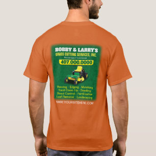 T-shirt Modèle de coupe de l'herbe de la pelouse en paysa