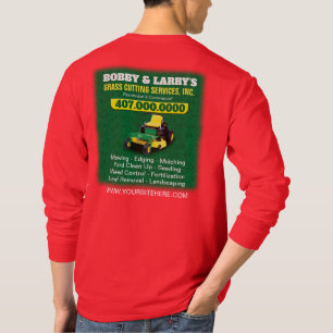 T-shirt Modèle de coupe de l'herbe de la pelouse en paysa