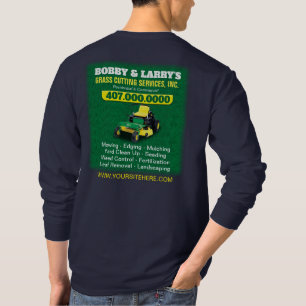 T-shirt Modèle de coupe de l'herbe de la pelouse en paysa