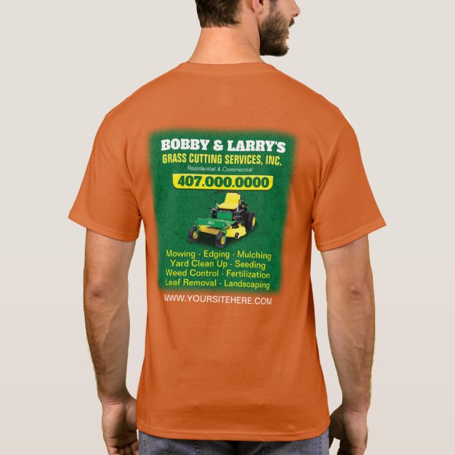 T-shirt Modèle de coupe de l'herbe d'entretien paysager Dr (Dos)