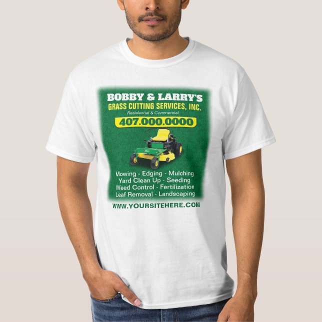 T-shirt Modèle de coupe de l'herbe d'entretien paysager Dr (Devant)