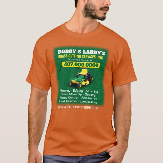 T-shirt Modèle de coupe de l'herbe d'entretien paysager Dr (Devant)