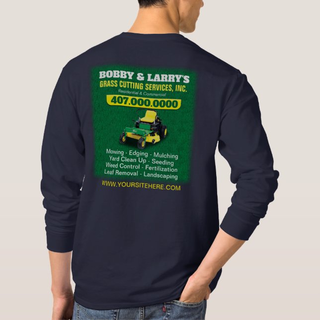 T-shirt Modèle de coupe de l'herbe d'entretien paysager Dr (Dos)