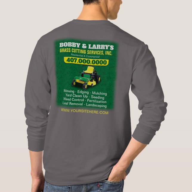 T-shirt Modèle de coupe de l'herbe d'entretien paysager Dr (Dos)