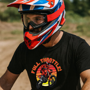 T-shirt Modèle de coureur de moto cross sur coucher de sol