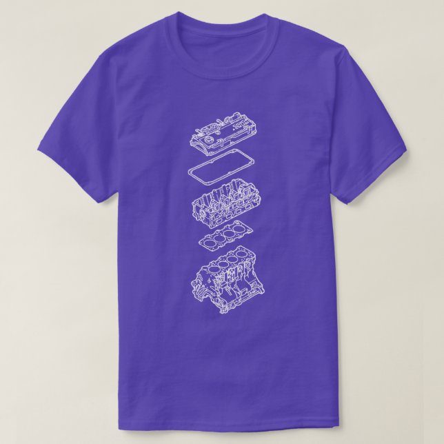 T-shirt Modèle de dessin du moteur (Design devant)