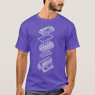 T-shirt Modèle de dessin du moteur