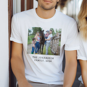 T-shirt Modèle de photo de famille personnalisé avec texte