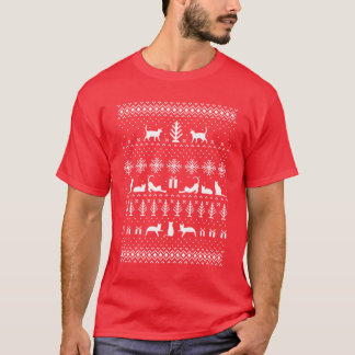 T-shirt Modèle de pull de Noël pour fille Kitty Cat