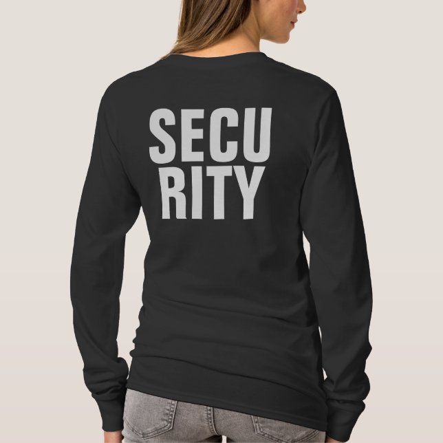 T-shirt Modèle de sécurité de la Personnaliser noire et bl (Dos)