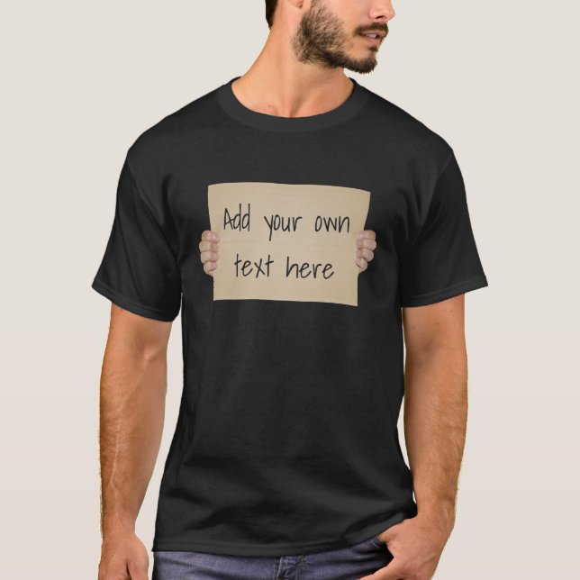 T-shirt Modèle des signes de protestation en carton (Devant)