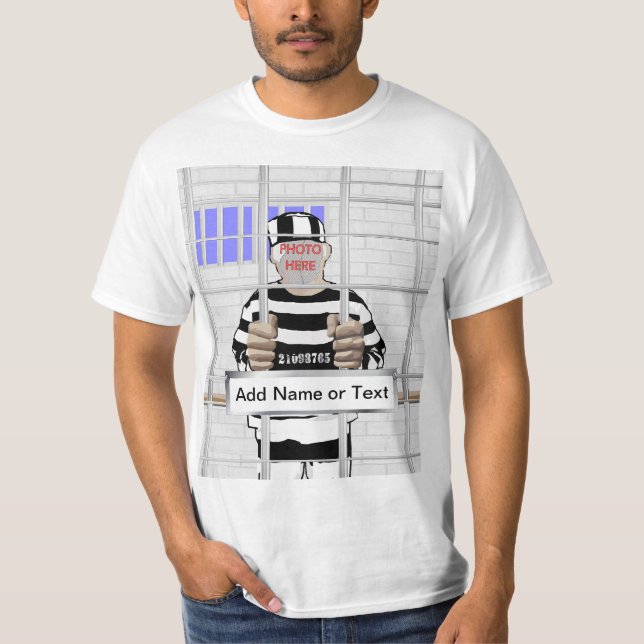 T-shirt Modèle drôle personnalisé de Convict de visage (Devant)