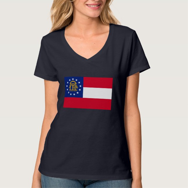 T-shirt Modèle du drapeau de l'État de Géorgie (Devant)