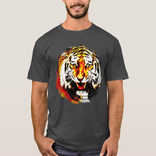 T-shirt Modèle Élégant Moderne de Tête de Tigre Tendance