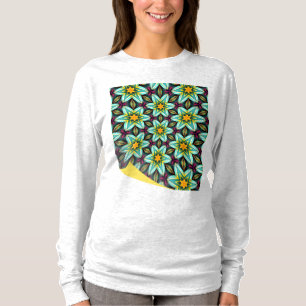 T-shirt Modèle Floral Étoiles Vertes