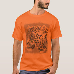 T-shirt Modèle Leopard Head Mens Élégant Athletic Orange