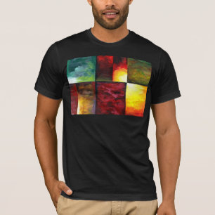 T-shirt Modèle moderne tendance Art Abstrait Peinture Noir