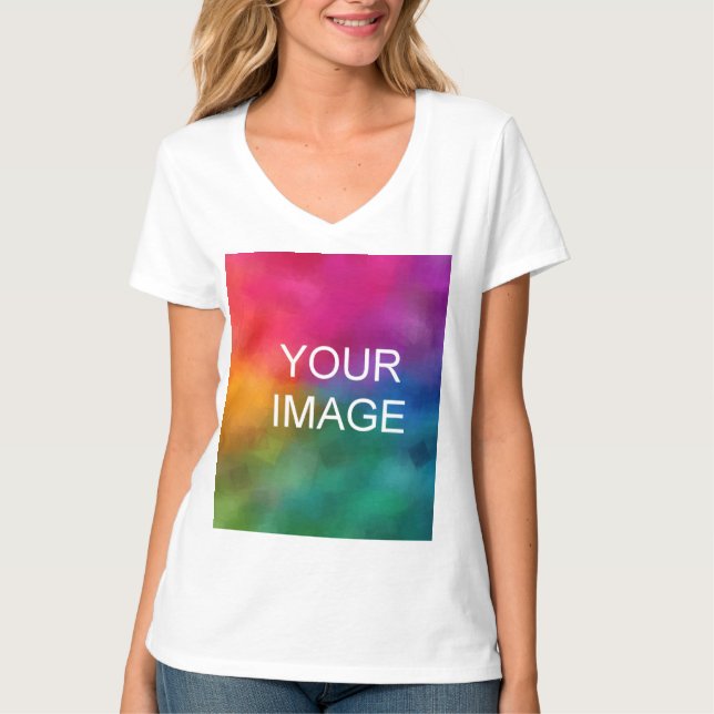 T-shirt Modèle personnalisé blanc Ajouter une image photo  (Devant)