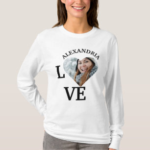 T-shirt Modèle photo de coeur personnalisé moderne