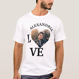 T-shirt Modèle photo de coeur personnalisé moderne