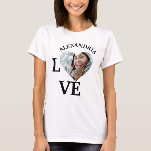 T-shirt Modèle photo de coeur personnalisé moderne