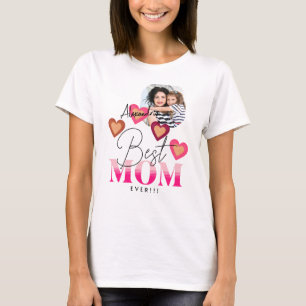 T-shirt Modèle photo, Meilleure Maman Jamais, Coeurs Amour