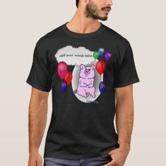T-shirt Modèle rose d'anniversaire de porc