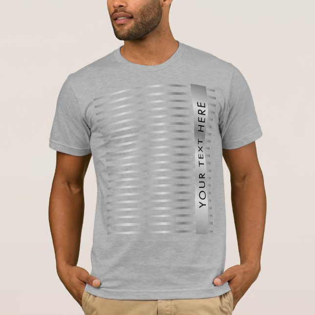 T-shirt Modèle Silver Look Ajouter Votre Texte Grey Mens (Devant)