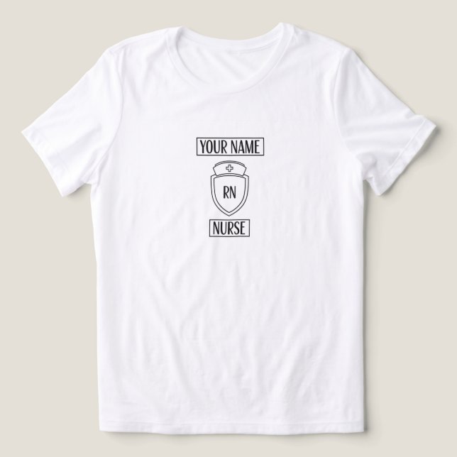 T-Shirt  Modern Anpassbar Registrierte Pflegekraft Tri-Blend Shirt (Design Vorderseite)