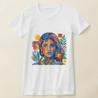 T-shirt Modern Colorful Abstract Woman Portrait Art